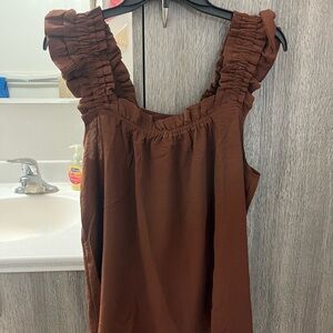 Ruffled Brown Pajamas Set